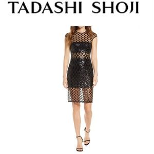 SHO by Tadashi Shoji Sequined Illusion Mesh Cocktail Dress Sold Out at Nordstrom